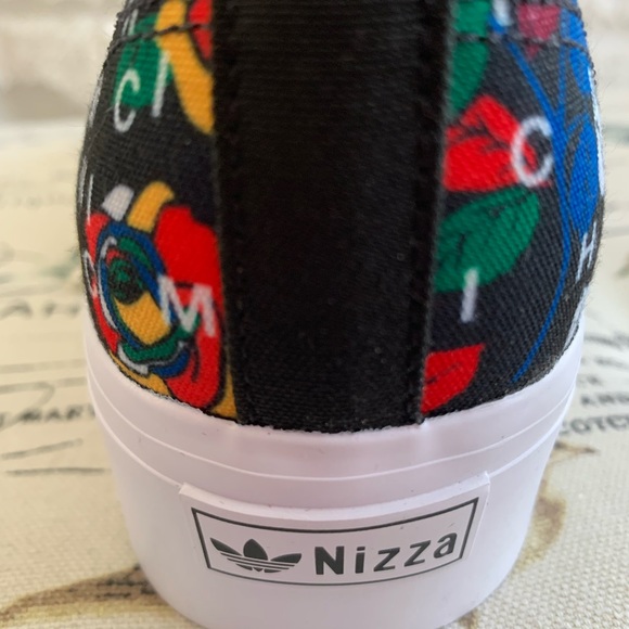 NEW Adidas Nizza High-Top Sneakers: Black, MultiColor Print, Logo9.5 - Picture 7 of 9